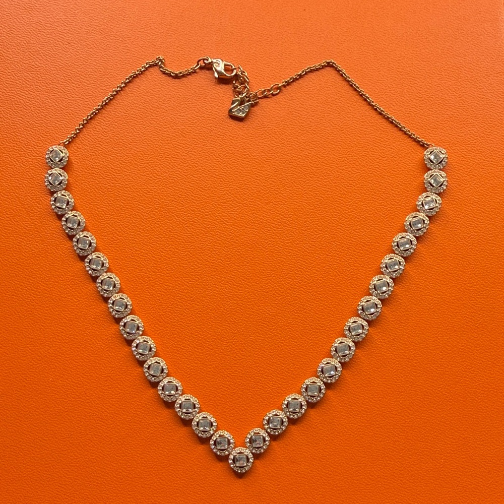Swarovski Rose Gold Angelic Square V Necklace